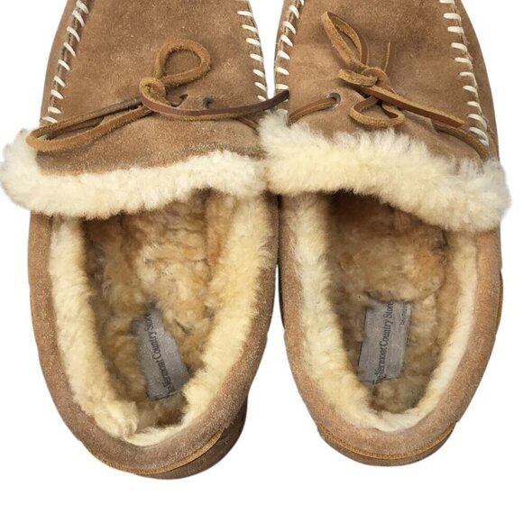 Vermont Country Store Slippers Moccasin Sheepskin Australian Sherling Lined 10 - Picture 9 of 10